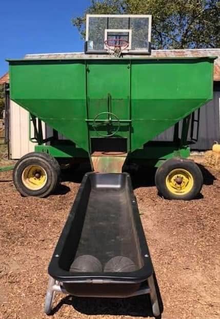 Basketball wagon and corn toss