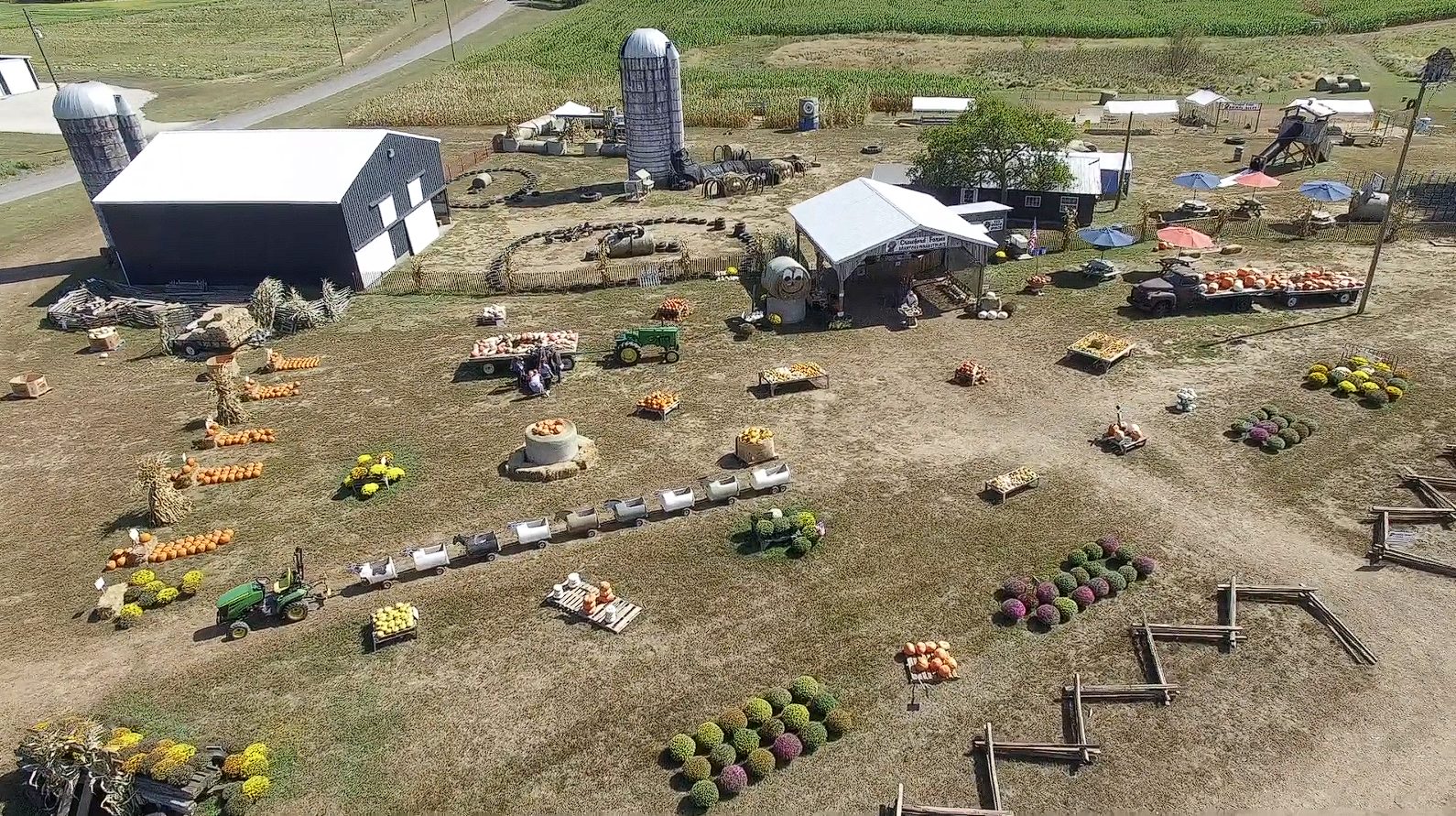 Aerial view of Crawford Farms